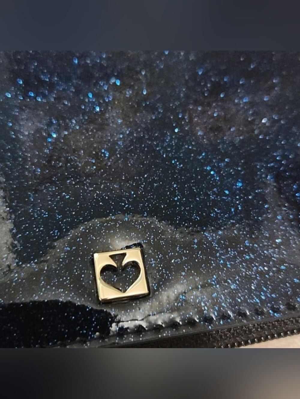 EUC 2015 Kate Spade Midnight Navy Blue Glitter Zip-Around Continental Wallet - Picture 11 of 16